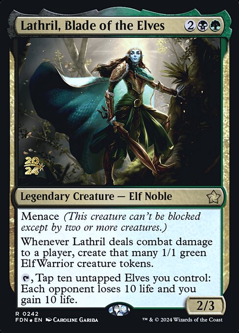 MTG Lathril, Blade of the Elves PFDN 242s Prerelease Foil