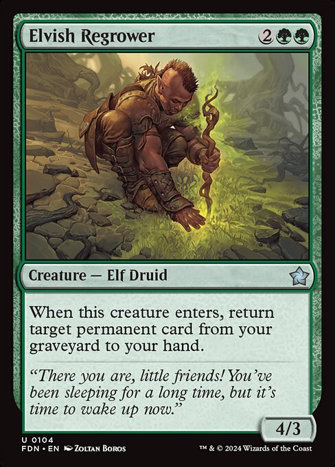 MTG Elvish Regrower FDN 104 Regular Nonfoil