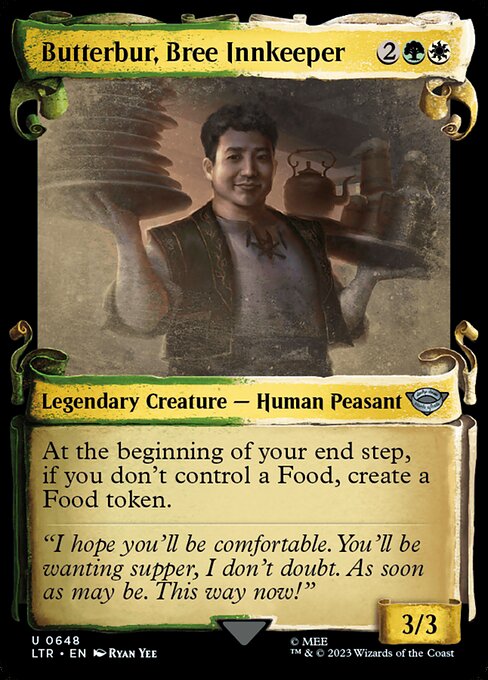 MTG Butterbur, Bree Innkeeper LTR 648 Showcase Scrolls of Middle-earth Silver Foil