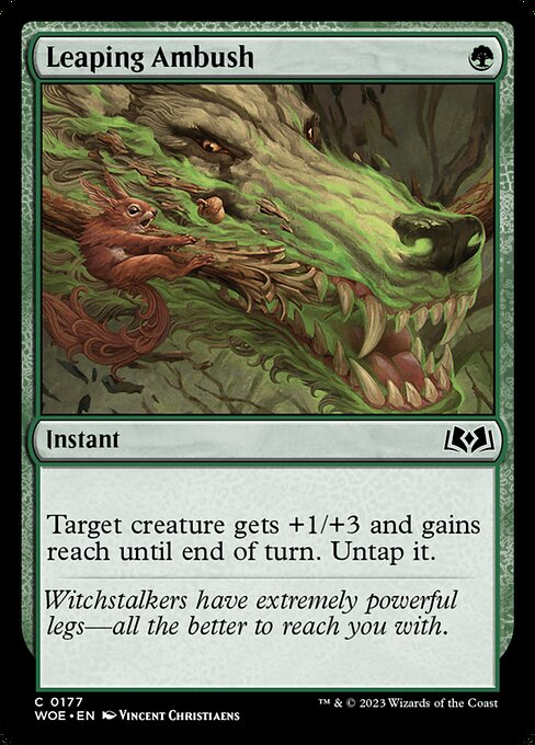 MTG Leaping Ambush WOE 177 Regular Foil