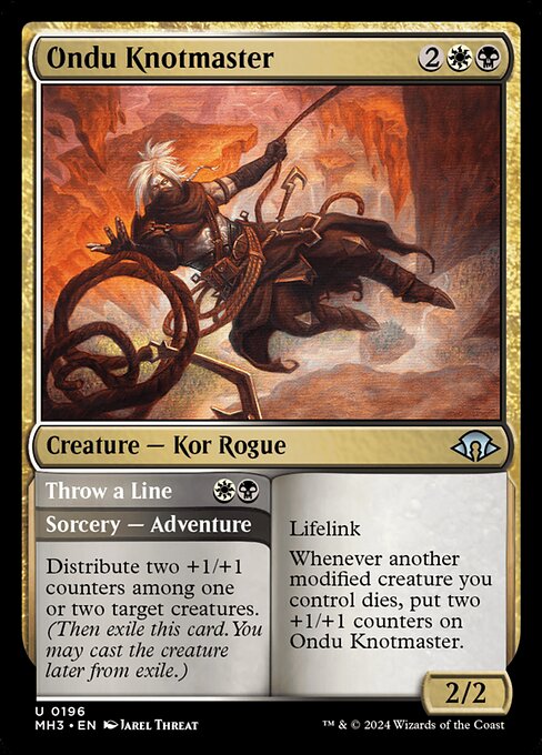 MTG Ondu Knotmaster // Throw a Line MH3 196 Regular Nonfoil