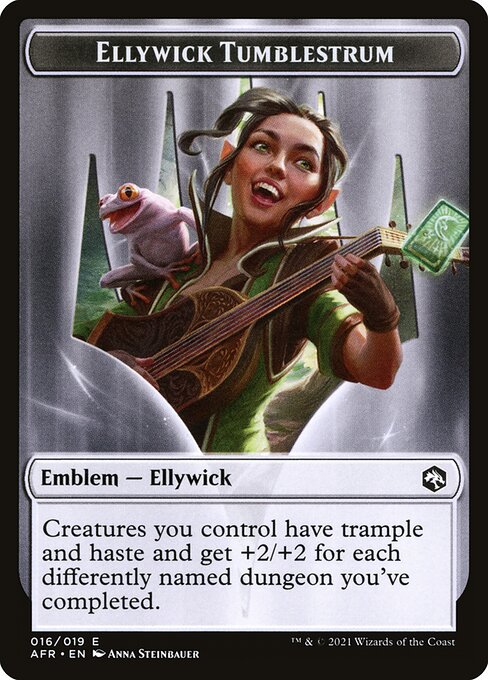 MTG Ellywick Tumblestrum Emblem AFR 016 Emblem Foil