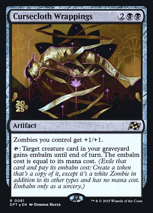 MTG Cursecloth Wrappings PDFT 081s Prerelease Foil