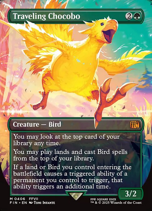 MTG Traveling Chocobo FIN 406 Borderless Chocobo Nonfoil