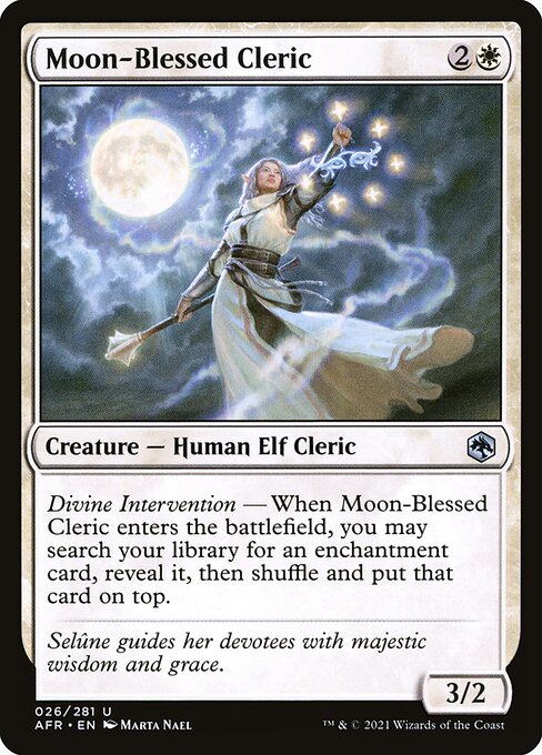 MTG Moon-Blessed Cleric AFR 026 Regular Foil