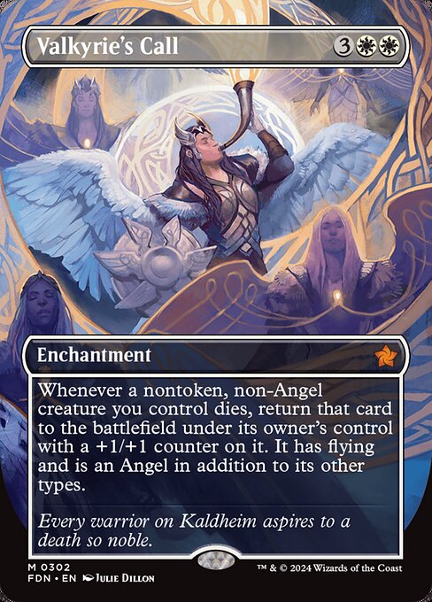 MTG Valkyrie's Call FDN 302 Borderless Foil