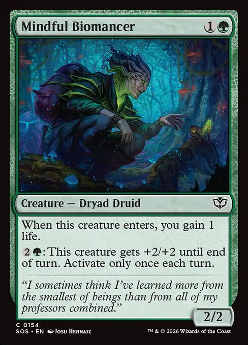 MTG Mindful Biomancer SOS 154 Regular Foil