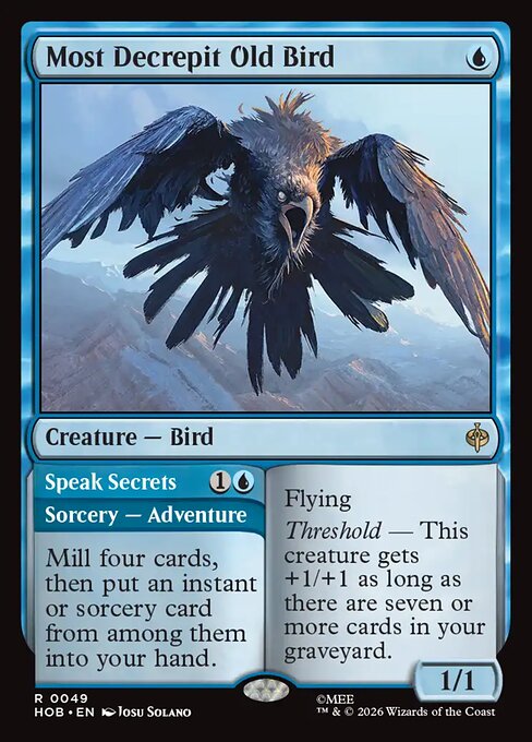 MTG Most Decrepit Old Bird // Speak Secrets HOB 049 Regular Foil