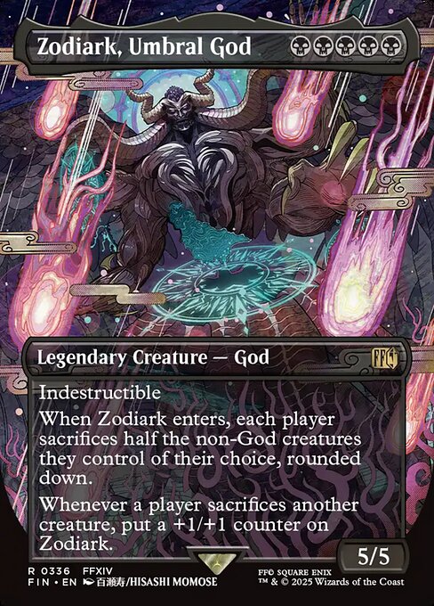 MTG Zodiark, Umbral God FIN 336 Borderless Woodblock Nonfoil