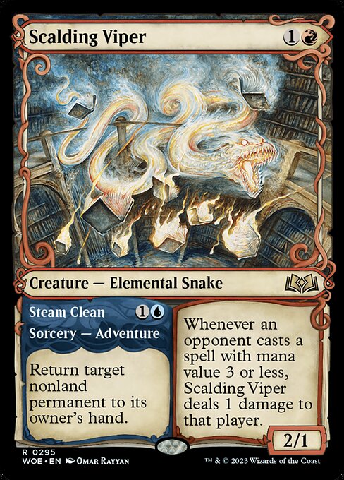 MTG Scalding Viper // Steam Clean WOE 295 Showcase Adventure Nonfoil