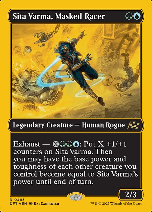 MTG Sita Varma, Masked Racer DFT 493 Regular First-Place Foil