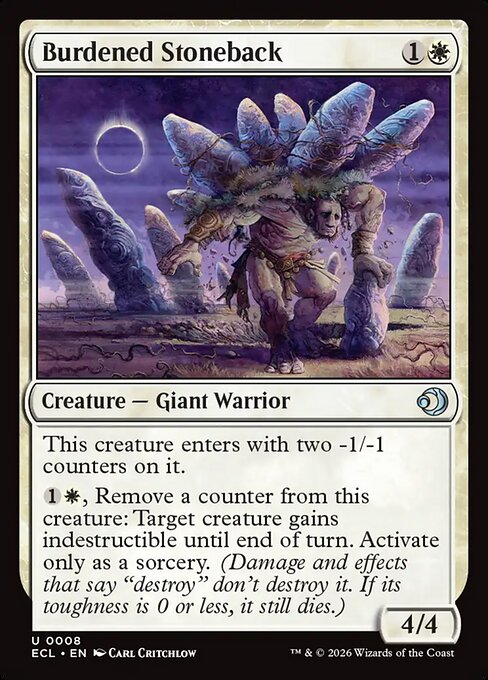 MTG Burdened Stoneback ECL 008 Regular Foil