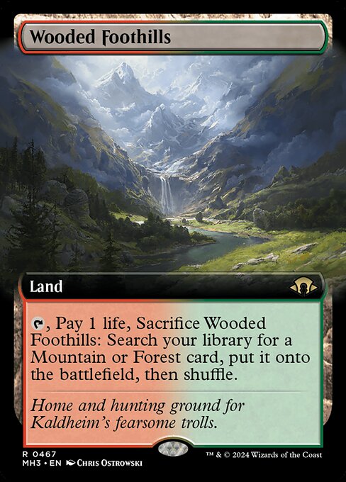 MTG Wooded Foothills MH3 467 Extended Art Nonfoil