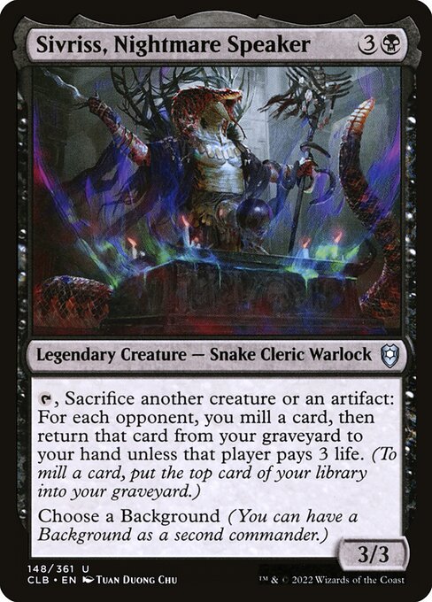 MTG Sivriss, Nightmare Speaker CLB 148 Regular Foil