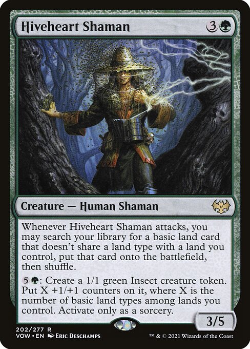 MTG Hiveheart Shaman VOW 202 Standard Foil front