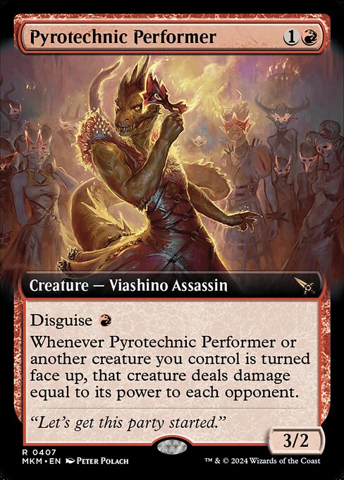 MTG Pyrotechnic Performer MKM 407 Extended Art Foil
