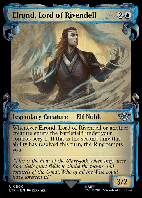 MTG Elrond, Lord of Rivendell LTR 500 Showcase Scrolls of Middle-earth Nonfoil