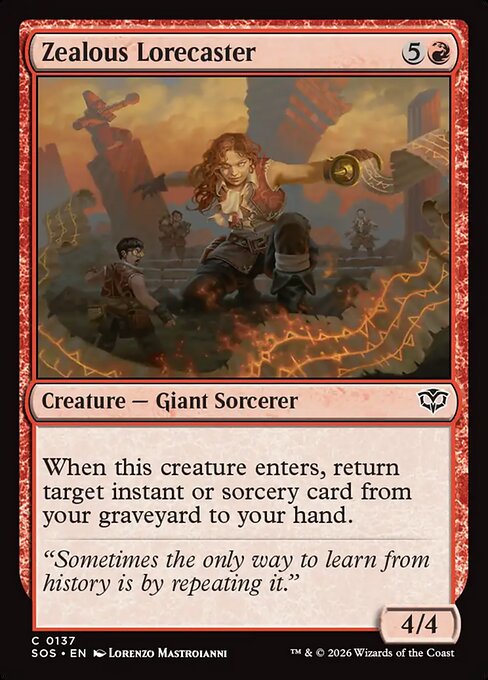 MTG Zealous Lorecaster SOS 137 Regular Foil