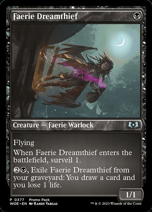 MTG Faerie Dreamthief WOE 377 Promo Pack Foil