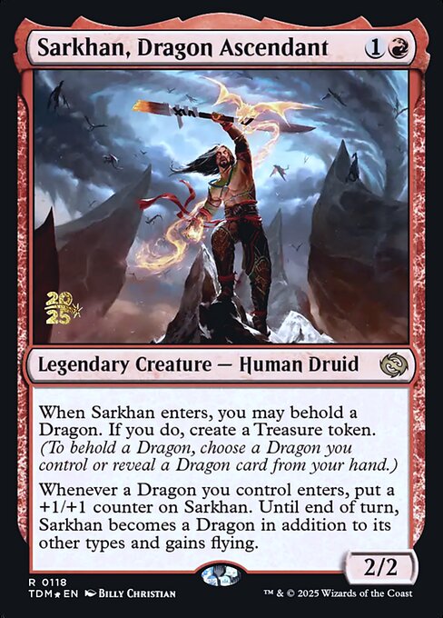 MTG Sarkhan, Dragon Ascendant PTDM 118s Prerelease Foil