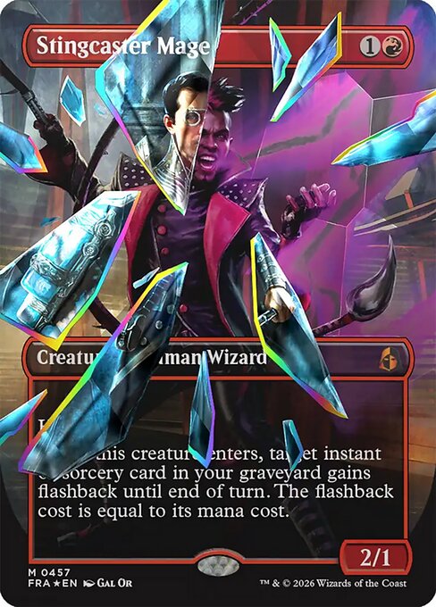 MTG Stingcaster Mage FRA 457 Shattered Mirror Facet Foil front