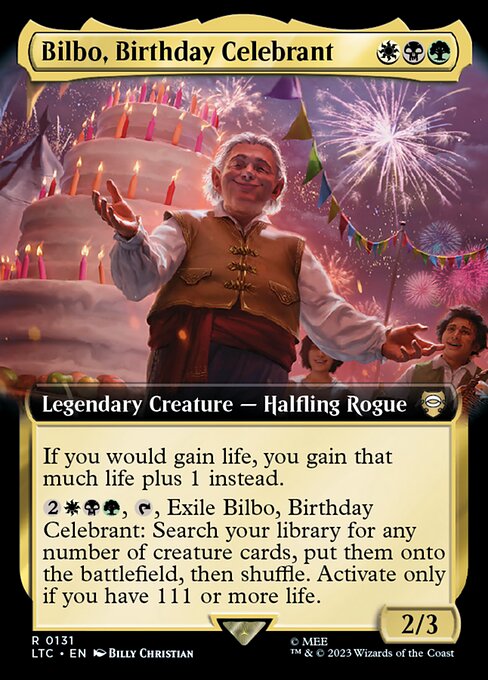MTG Bilbo, Birthday Celebrant LTC 131 Extended Art Nonfoil