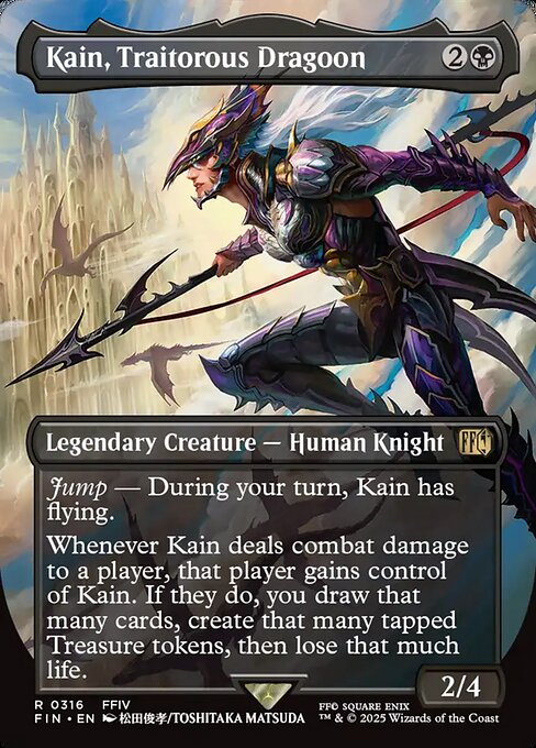 MTG Kain, Traitorous Dragoon FIN 316 Borderless FINAL FANTASY Artist Foil