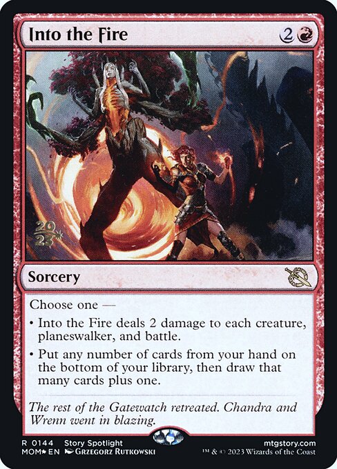 MTG Into the Fire PMOM 144s Prerelease Foil