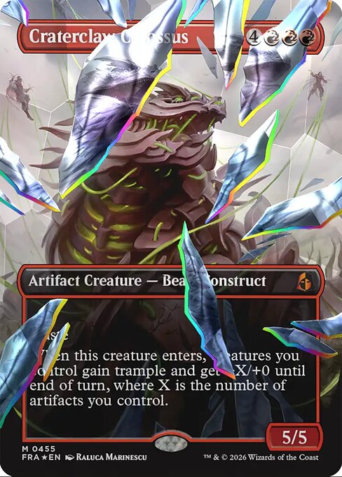MTG Craterclaw Colossus FRA 455 Shattered Mirror Facet Foil front