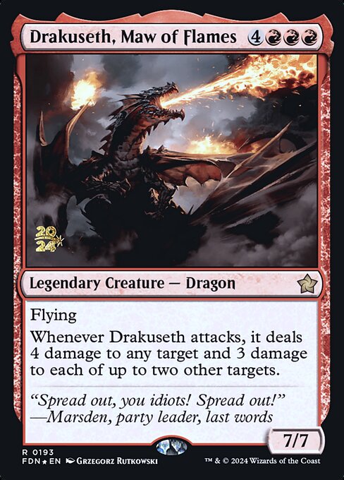 MTG Drakuseth, Maw of Flames PFDN 193s Prerelease Foil