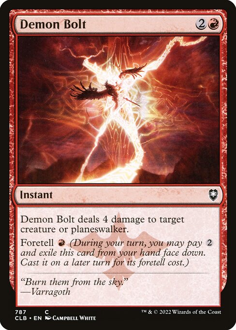 MTG Demon Bolt CLB 787 Commander Deck Nonfoil