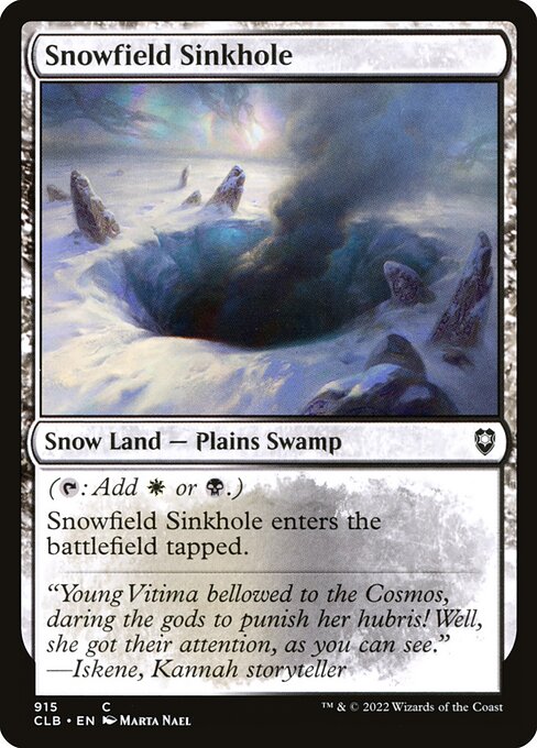 MTG Snowfield Sinkhole CLB 915 Commander Deck Nonfoil