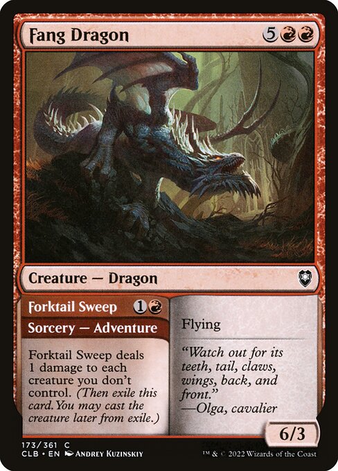 MTG Fang Dragon // Forktail Sweep CLB 173 Regular Nonfoil