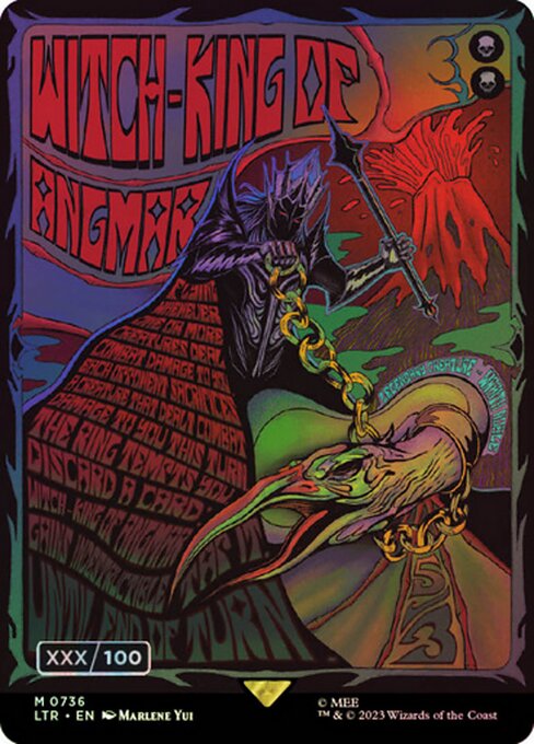MTG Witch-king of Angmar LTR 736z Borderless Poster Serialized Double Rainbow Foil