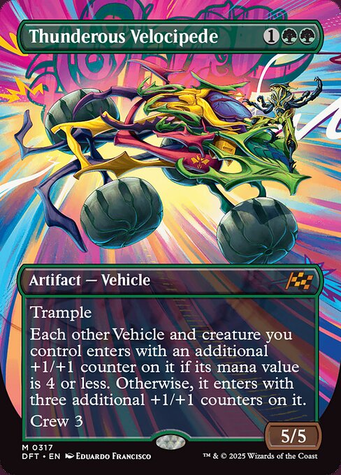 MTG Thunderous Velocipede DFT 317 Borderless Revved Up Nonfoil