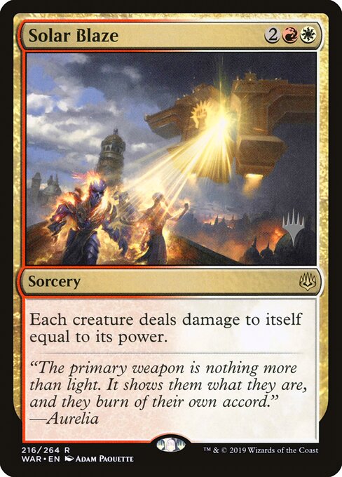 MTG Solar Blaze PWAR 216P Promo Pack Nonfoil front