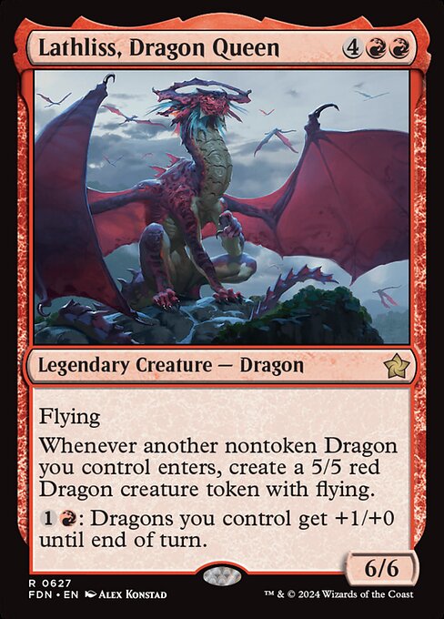 MTG Lathliss, Dragon Queen FDN 627 Starter Collection Nonfoil