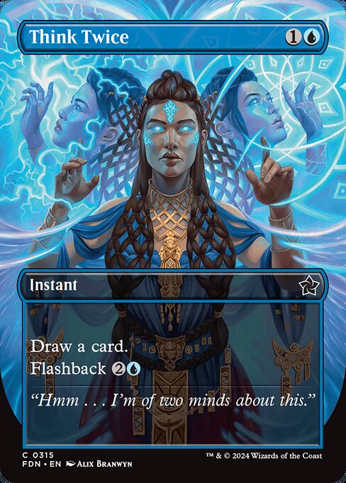 MTG Think Twice FDN 315 Borderless Nonfoil