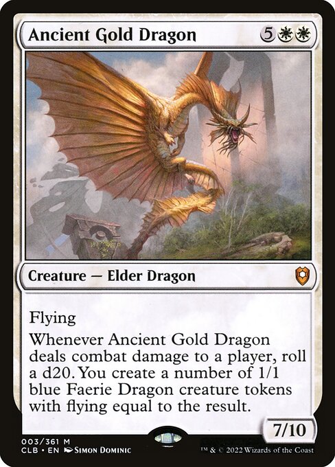 MTG Ancient Gold Dragon CLB 003 Regular Foil