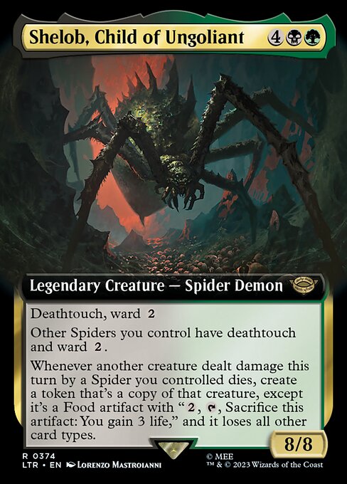 MTG Shelob, Child of Ungoliant LTR 374 Extended Art Nonfoil