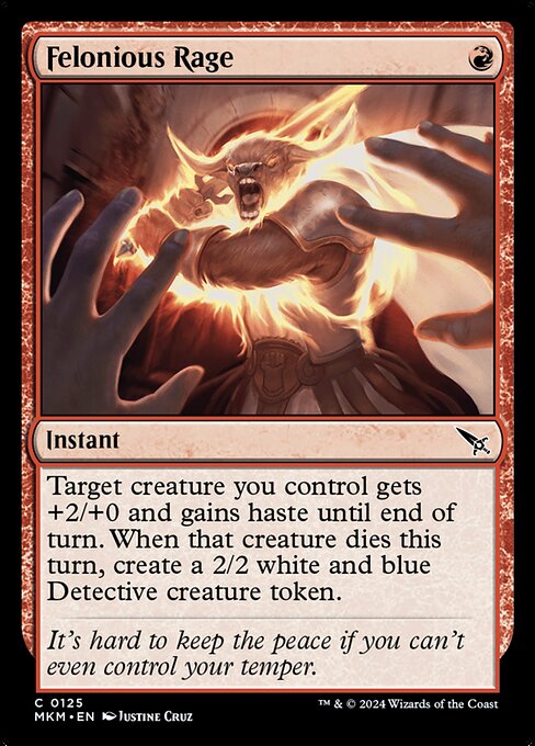 MTG Felonious Rage MKM 125 Regular Foil