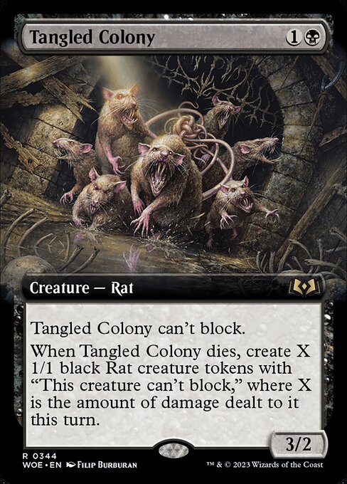 MTG Tangled Colony WOE 344 Extended Art Foil