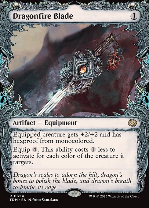 MTG Dragonfire Blade TDM 324 Showcase Draconic Frame Nonfoil