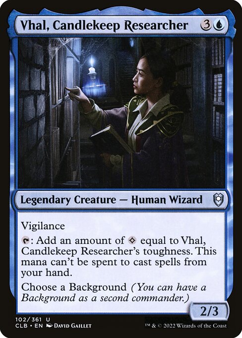 MTG Vhal, Candlekeep Researcher CLB 102 Regular Foil