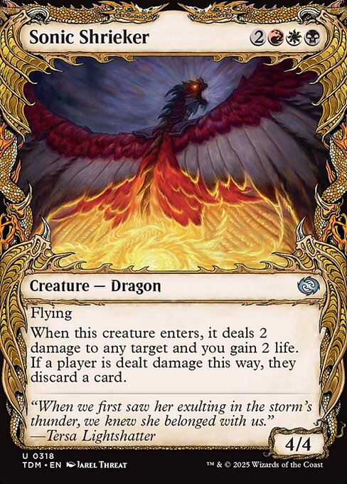 MTG Sonic Shrieker TDM 318 Showcase Draconic Frame Foil