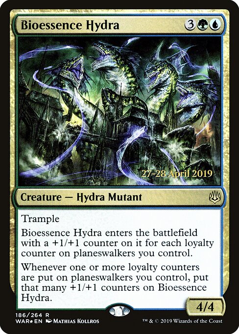 MTG Bioessence Hydra PWAR 186S Prerelease Promo Foil front