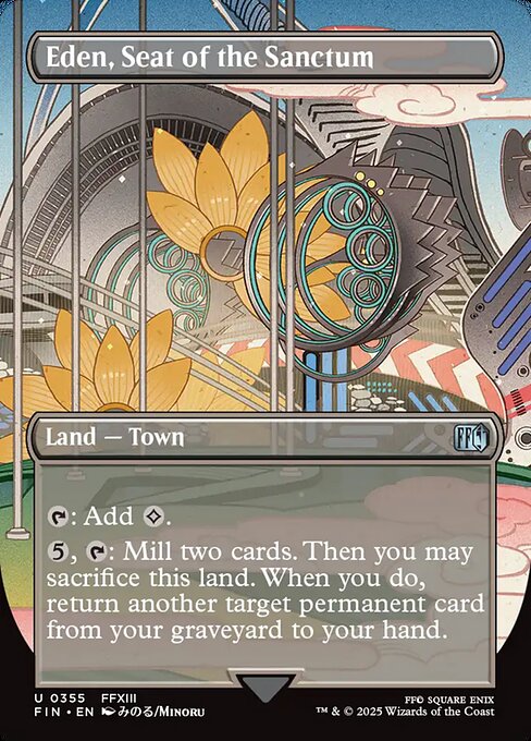 MTG Eden, Seat of the Sanctum FIN 355 Borderless Woodblock Foil