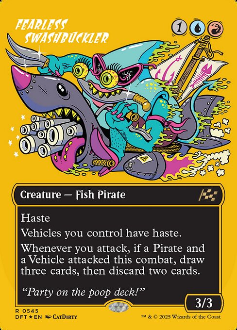 MTG Fearless Swashbuckler DFT 545 Borderless Rude Rider First-Place Foil