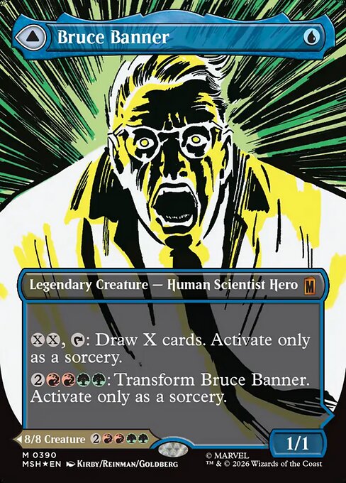 MTG Bruce Banner // The Incredible Hulk MSH 390 Borderless Classic Comic Foil