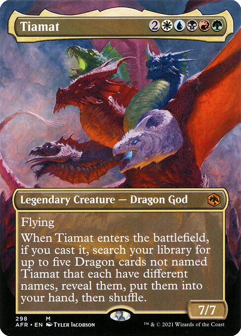 MTG Tiamat AFR 298 Borderless Foil
